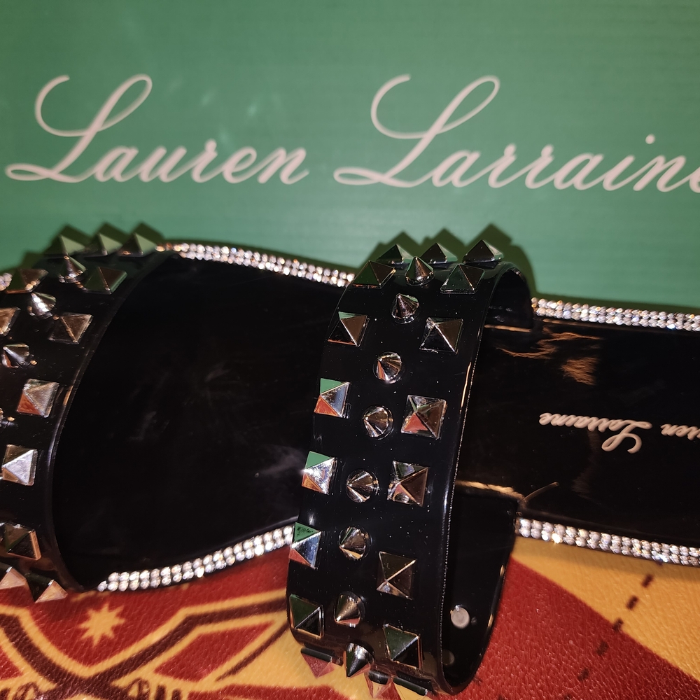 Lauren Lorraine Black Studded Women's Belt